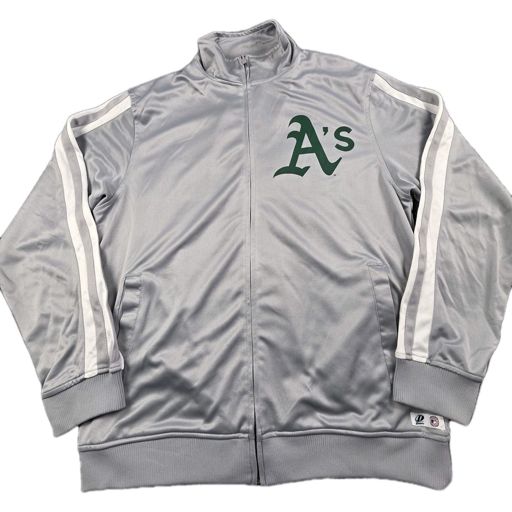 Dynasty Oakland A's Athletics MLB Track Jacket Men's L Las Vegas Top Jersey Gray - Picture 2 of 9